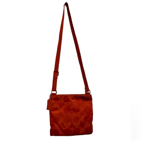Coach Red Monogrammed Crossbody Bag See Descript / Photos - Picture 2 of 12